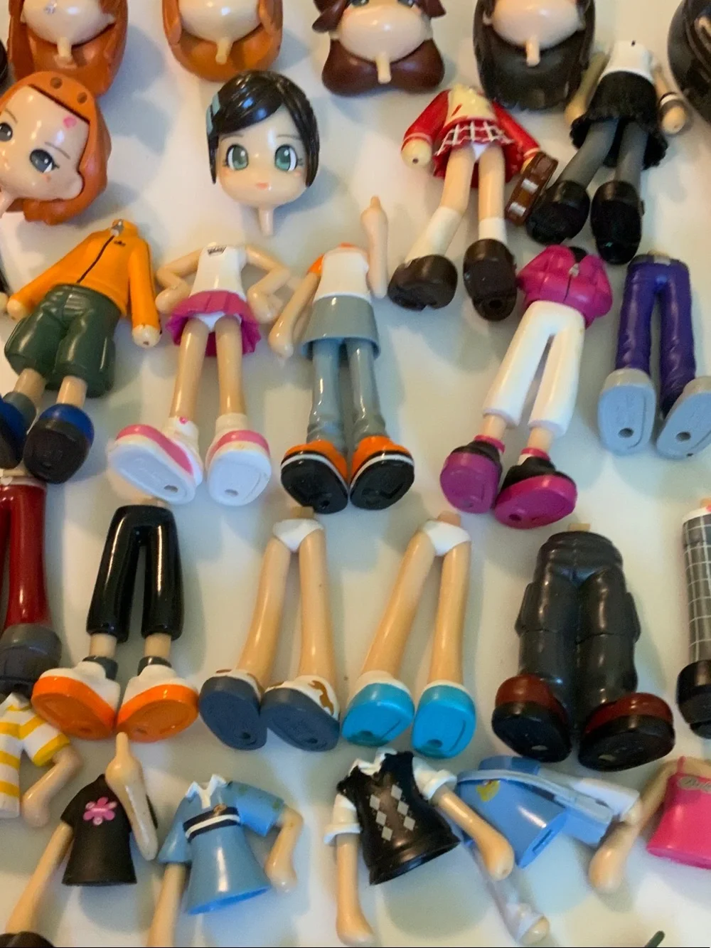 Mix-and-Match Kids Fashion Doll Figures & Accessories - Blue, Pink, Brown Pieces